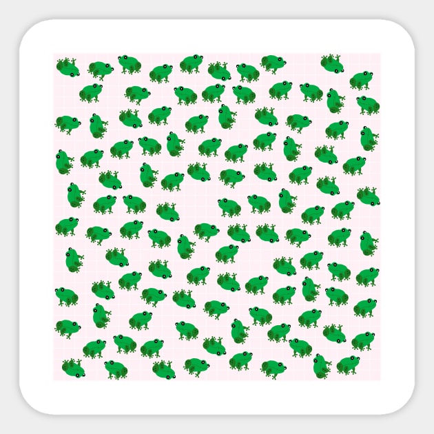 Cute Frog Pattern Sticker by kapotka